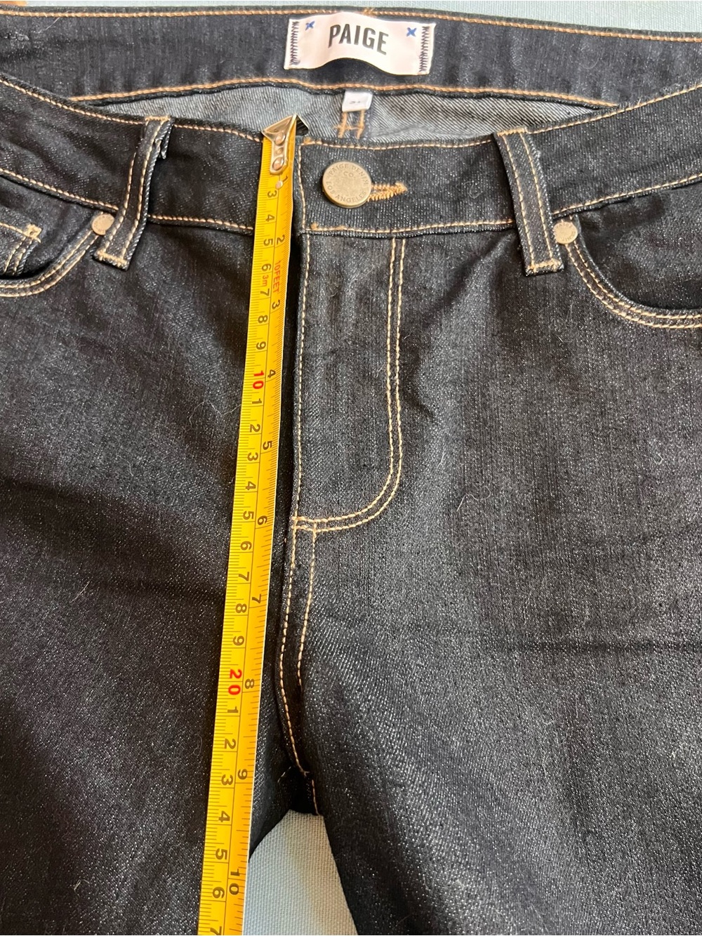 Paige Peg Straight Jeans Sz 31/12 Dark Wash Mid Rise NWOT - Picture 5 of 8